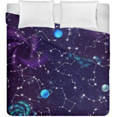 Realistic-night-sky-poster-with-constellations Duvet Cover Double Side (king Size) by Ket1n9