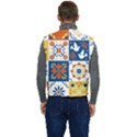 Mexican-talavera-pattern-ceramic-tiles-with-flower-leaves-bird-ornaments-traditional-majolica-style- Men s Button Up Puffer Vest	 View4