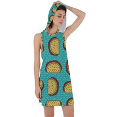 Taco-drawing-background-mexican-fast-food-pattern Racer Back Hoodie Dress by Ket1n9