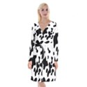 Cow Pattern Long Sleeve Velvet Front Wrap Dress View1