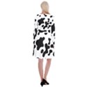 Cow Pattern Long Sleeve Velvet Front Wrap Dress View2