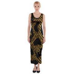 Metallic Snake Skin Pattern Fitted Maxi Dress by Ket1n9