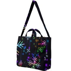 Snowflakes Snow Winter Christmas Square Shoulder Tote Bag by Grandong