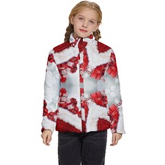 Christmas-background-tile-gifts Kids  Puffer Bubble Jacket Coat by Grandong