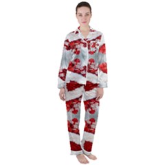 Christmas-background-tile-gifts Women s Long Sleeve Satin Pajamas Set	 by Grandong