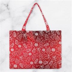 Christmas Pattern Red Medium Tote Bag by Grandong