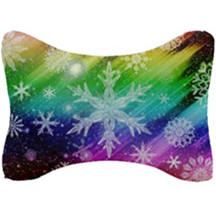 Christmas-snowflake-background Seat Head Rest Cushion by Grandong