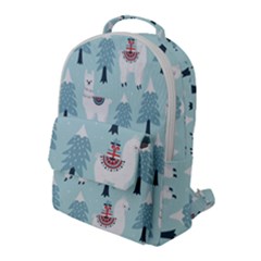 Christmas-tree-cute-lama-with-gift-boxes-seamless-pattern Flap Pocket Backpack (large) by Grandong