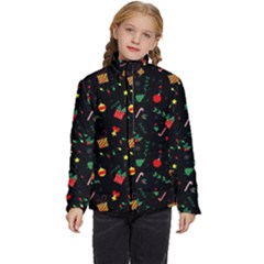 Christmas Pattern Texture Colorful Wallpaper Kids  Puffer Bubble Jacket Coat by Grandong