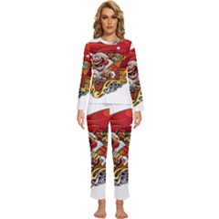 Funny Santa Claus Christmas Womens  Long Sleeve Lightweight Pajamas Set by Grandong