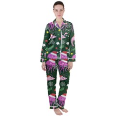 Colorful-funny-christmas-pattern   --- Women s Long Sleeve Satin Pajamas Set	 by Grandong