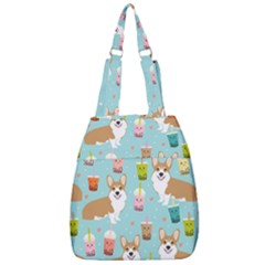 Welsh Corgi Boba Tea Bubble Cute Kawaii Dog Breed Center Zip Backpack by Grandong