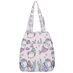 Cartoon Cat Cute Animal Design Drawing Illustration Kawaii Center Zip Backpack by Grandong