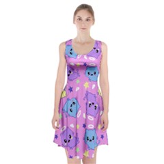 Seamless Pattern With Cute Kawaii Kittens Racerback Midi Dress by Grandong