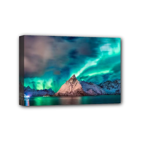 Amazing Aurora Borealis Colors Mini Canvas 6  X 4  (stretched) by Grandong