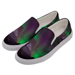 Aurora Northern Lights Phenomenon Atmosphere Sky Men s Canvas Slip Ons by Grandong