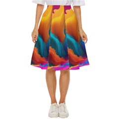 Colorful Fluid Art Abstract Modern Classic Short Skirt by Ravend