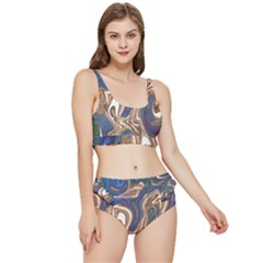 Pattern Psychedelic Hippie Abstract Frilly Bikini Set by Ravend