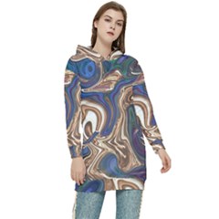 Pattern Psychedelic Hippie Abstract Women s Long Oversized Pullover Hoodie by Ravend