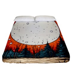 Moon Night Nature Dream Sky Fitted Sheet (california King Size) by Vaneshop