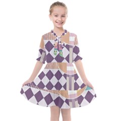 Abstract Shapes Colors Gradient Kids  All Frills Chiffon Dress by Vaneshop