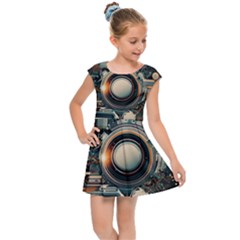 Illustrations Technology Robot Internet Processor Kids  Cap Sleeve Dress by Vaneshop