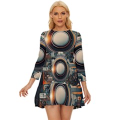 Illustrations Technology Robot Internet Processor Long Sleeve Babydoll Dress by Vaneshop