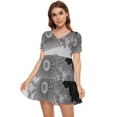 Apple Males Almond Bread Abstract Mathematics Tiered Short Sleeve Babydoll Dress by Vaneshop