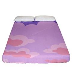 Sky Nature Sunset Clouds Space Fantasy Sunrise Fitted Sheet (king Size) by Vaneshop