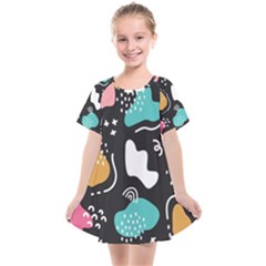 Art Pattern Design Background Print Kids  Smock Dress by Vaneshop