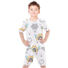 Art Pattern Design Wallpaper Background Print Kids  T-shirt And Shorts Set by Vaneshop