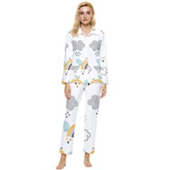 Art Pattern Design Wallpaper Background Print Womens  Long Sleeve Velvet Pocket Pajamas Set by Vaneshop