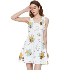 Bee Art Pattern Design Wallpaper Background Print Inside Out Racerback Dress by Vaneshop