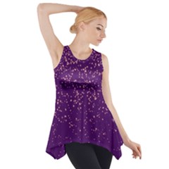 Purple Glittery Backdrop Scrapbooking Sparkle Side Drop Tank Tunic by Vaneshop