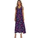 Geometric Pattern Retro Style Background V-Neck Sleeveless Loose Fit Overalls View1
