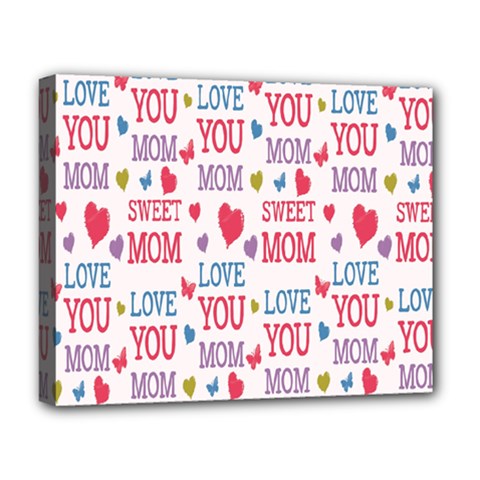 Love Mom Happy Mothers Day I Love Mom Graphic Deluxe Canvas 20  X 16  (stretched) by Vaneshop