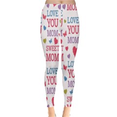 Love Mom Happy Mothers Day I Love Mom Graphic Everyday Leggings  by Vaneshop