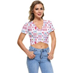 Love Mom Happy Mothers Day I Love Mom Graphic Short Sleeve Foldover T-shirt by Vaneshop