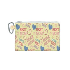 Love Mom Happy Mothers Day I Love Mom Graphic Pattern Canvas Cosmetic Bag (small) by Vaneshop