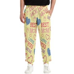 Love Mom Happy Mothers Day I Love Mom Graphic Pattern Men s Elastic Waist Pants by Vaneshop