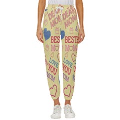 Love Mom Happy Mothers Day I Love Mom Graphic Pattern Women s Cropped Drawstring Pants by Vaneshop