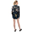 Space Theme Art Pattern Design Wallpaper Long Sleeve Chiffon Shirt View2