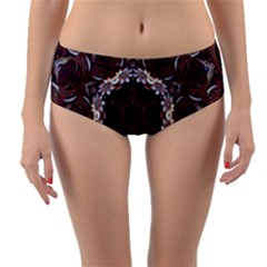 Rosette Kaleidoscope Mosaic Abstract Background Reversible Mid-waist Bikini Bottoms by Vaneshop