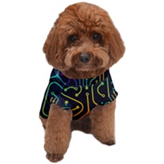 Circuit Hexagonal Geometric Pattern Background Pattern Dog T-shirt by Vaneshop