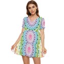 Mandala Pattern Rainbow Pride Tiered Short Sleeve Babydoll Dress View1