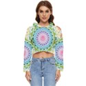 Mandala Pattern Rainbow Pride Women s Lightweight Cropped Hoodie View1