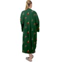 Christmas Green Pattern Background Maxi Velvet Kimono View2