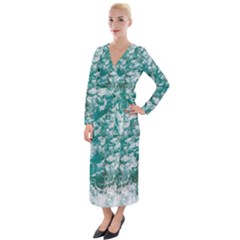 Blue Ocean Waves 2 Velvet Maxi Wrap Dress by Jack14