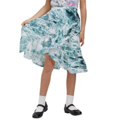 Ocean Wave Kids  Ruffle Flared Wrap Midi Skirt by Jack14