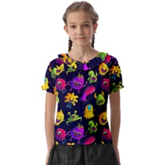 Space Patterns Kids  Frill Chiffon Blouse by Amaryn4rt